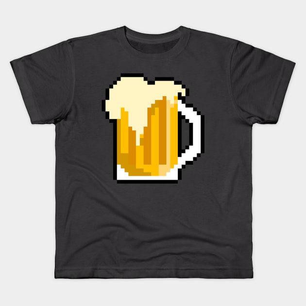 Beer Pixel Art Videogames Geek Kids T-Shirt by LuisP96